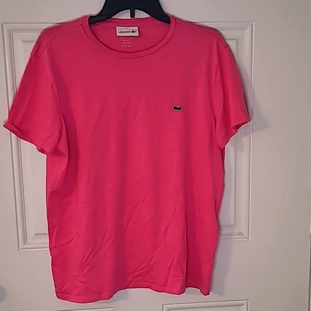 Lacoste Hot Pink Crew Neck Tee
